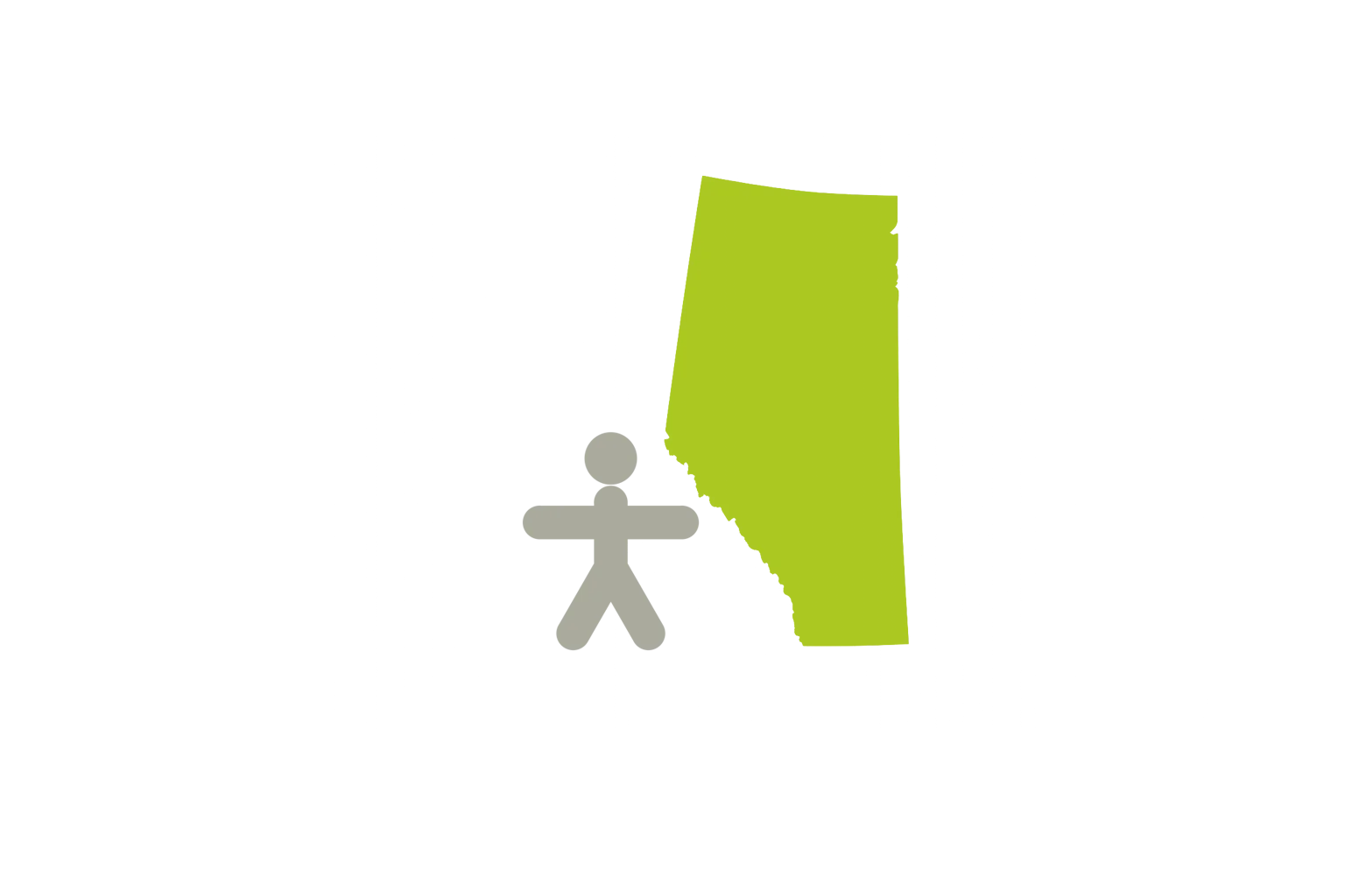 Map of Alberta with accessibility icon