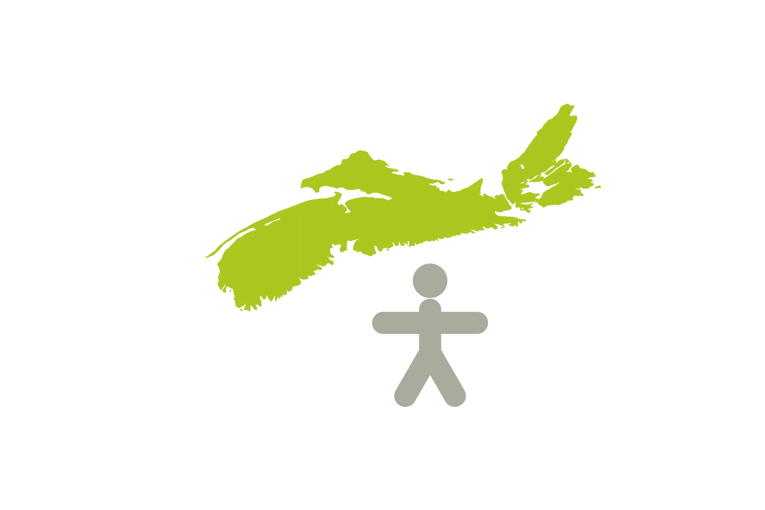 Map of Nova Scotia with accessibility icon