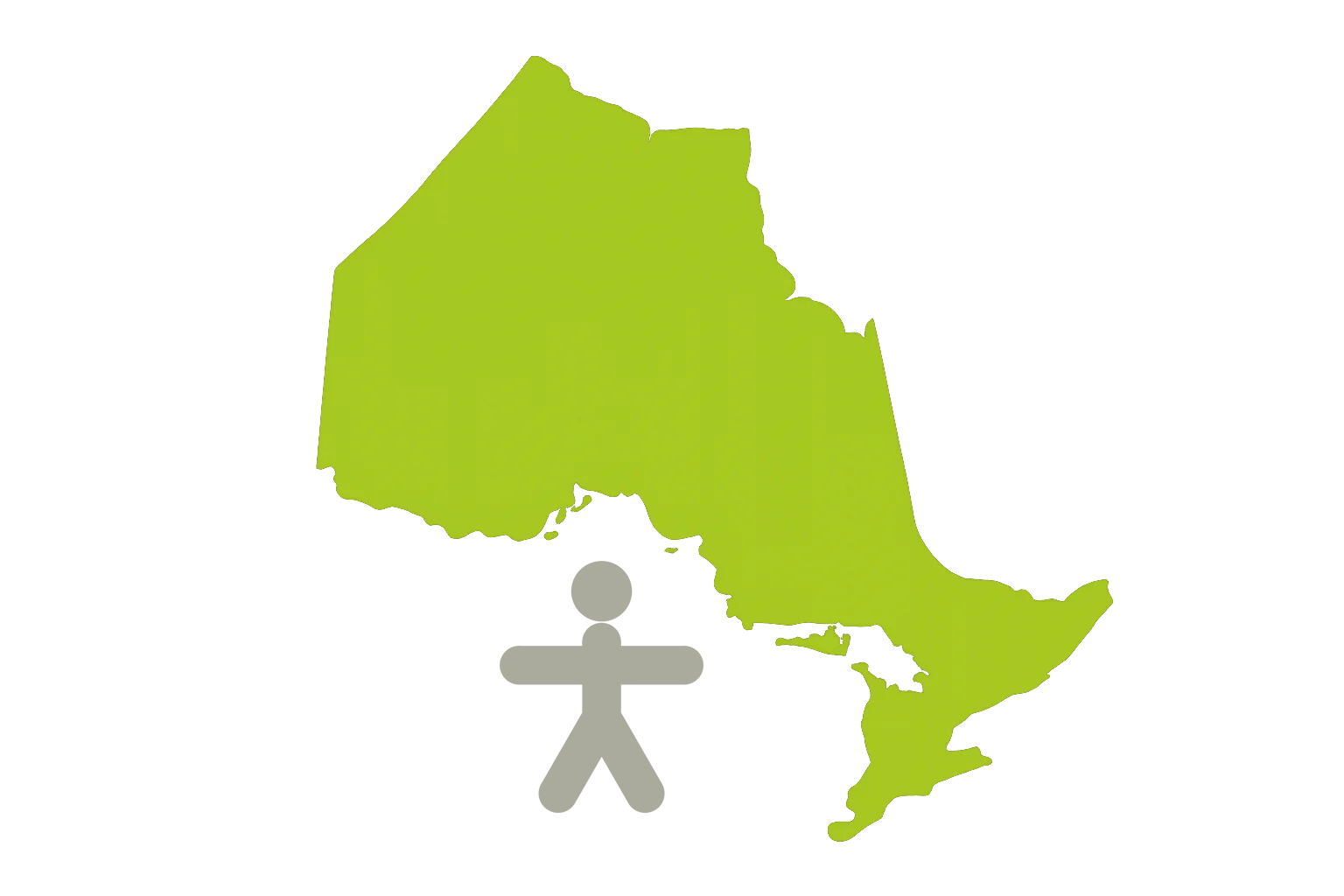 Carte de l'Ontario avec icône d'accessibilité