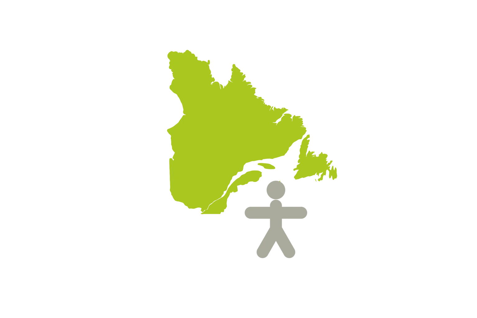 Map of Quebec with accessibility icon