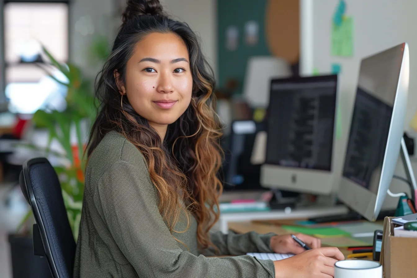 UX content writer at a desk crafting engaging web content