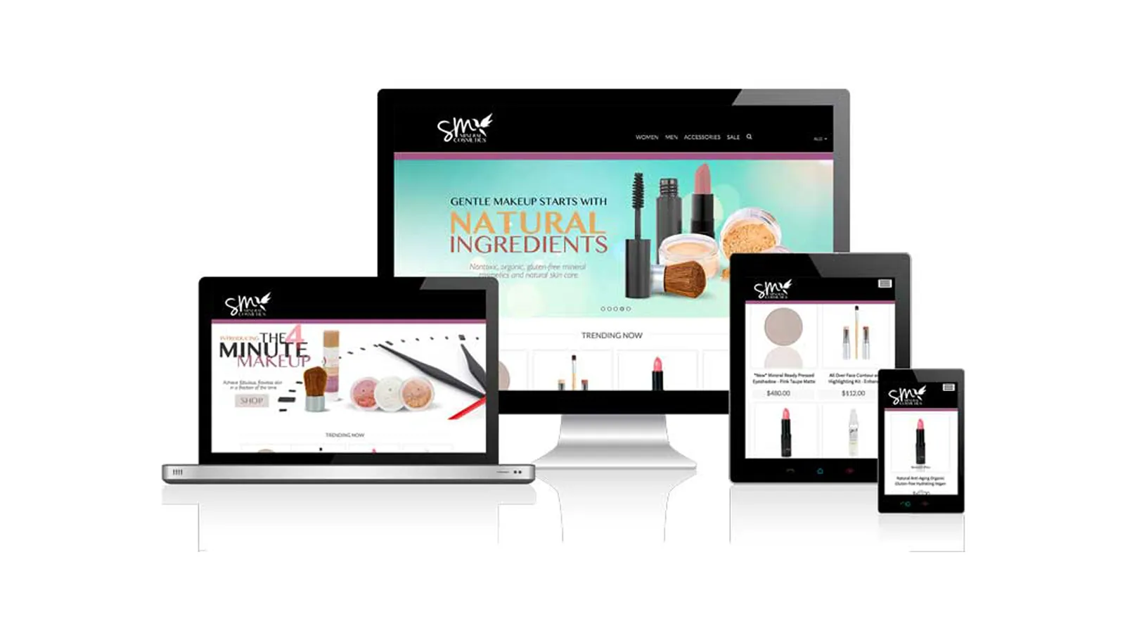 SMM Cosmetics responsive design across desktop, tablet, and mobile devices